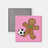 Gingerbrood Man die voetbal speelt Magneet (Voorkant / Achterkant)