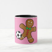 Gingerbrood Man die voetbal speelt Mok (Midden)