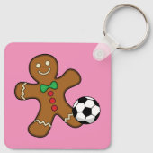 Gingerbrood Man die voetbal speelt Sleutelhanger (Achterkant)