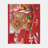 Gingerbrood Man en Snoep Fleece Blanket Deken (Voorkant)