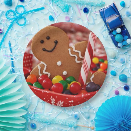 Gingerbrood Man en Snoep Papier Borden Papieren Bordje (Feest)