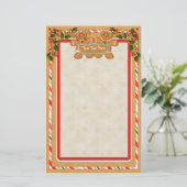 Gingerbrood Man en Vrouw Briefpapier (Staand voorkant)