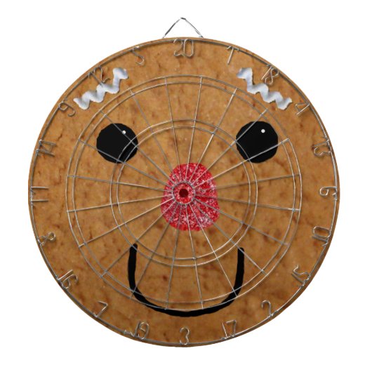 Gingerbrood Man Face Dartboard Dartbord (Voorkant)