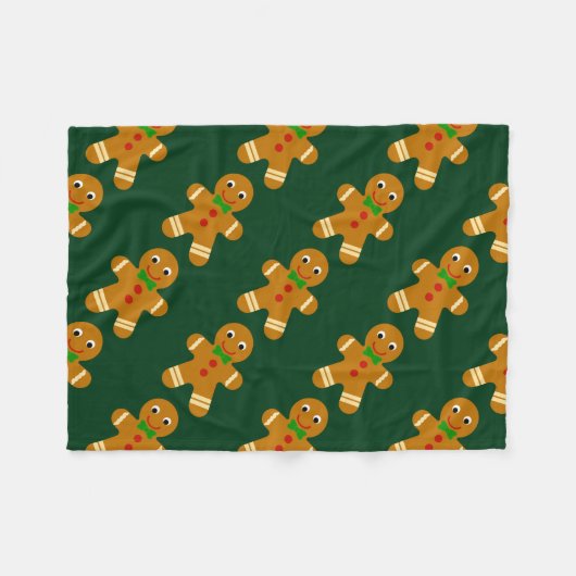 Gingerbrood Man Fleece Deken (Voorkant (Horizontaal))