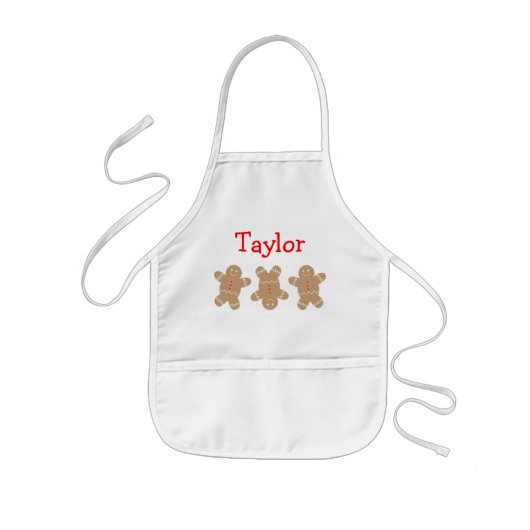 Gingerbrood Man Gepersonaliseerd Apron Kinder Schort (Voorkant)