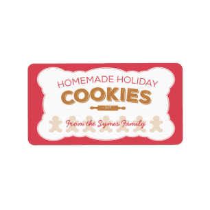 Gingerbrood Man Holiday Cookies Label