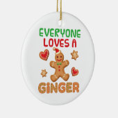 Gingerbrood Man Iedereen houdt van een Ginger Keramisch Ornament (Rechts)
