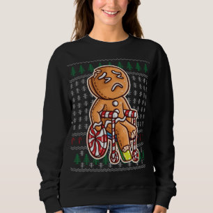 Gingerbrood Man in Wheelstoel Broken Leg Joke Cook Trui