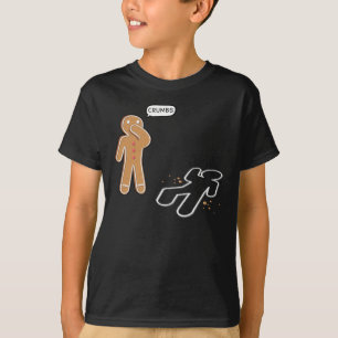 Gingerbrood man Ironic Crime scene "CRUMBS" T-shirt