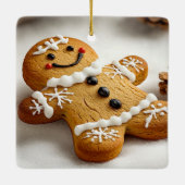 Gingerbrood Man Keramisch Ornament (Achterkant)