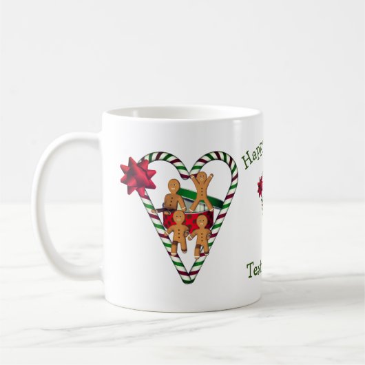 Gingerbrood Man Koekjes Kerstmis Gepersonaliseerd Koffiemok (Links)