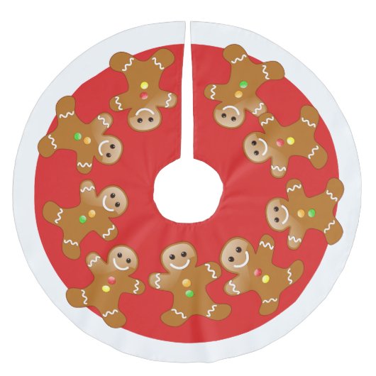 Gingerbrood Man Line Kerstboom Rok (Voorkant)