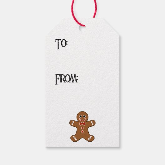 Gingerbrood Man Merry kerstcadeautjes Labels Cadeaulabel (Achterkant)
