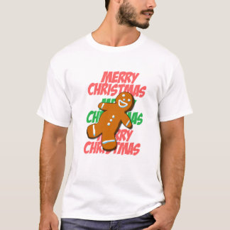 Gingerbrood Man Merry Kerstmis T-shirt