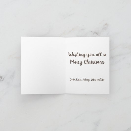 Gingerbrood Man met Blauwe en Groene Boom Kaart (Binnen)