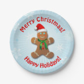 Gingerbrood Man met kerstPet Papieren Bordje (Voorkant)