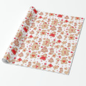 Gingerbrood Man met koekjes Rustic Whimsical Cadeaupapier (Uitgerold)