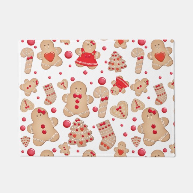 Gingerbrood Man met koekjes Rustic Whimsical Deurmat (Voorkant)