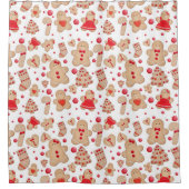 Gingerbrood Man met koekjes Rustic Whimsical Douchegordijn (Voorkant)