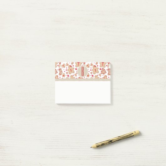 Gingerbrood Man met koekjes Rustic Whimsical Post-it® Notes (Op bureau)