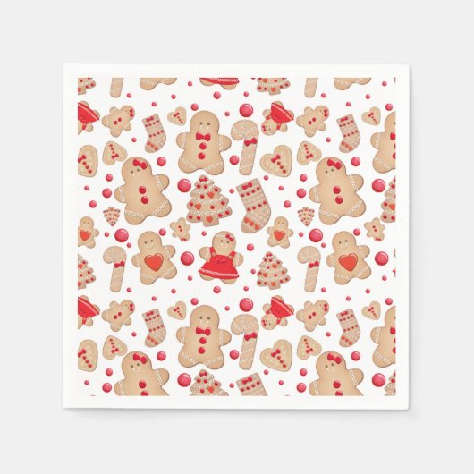 Gingerbrood Man met koekjes Rustic Whimsical Servetten (Voorkant)