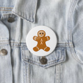 Gingerbrood Man met Perzikenbewustzijn Ronde Button 7,6 Cm (In situ)