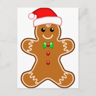 Gingerbrood man met pet briefkaart