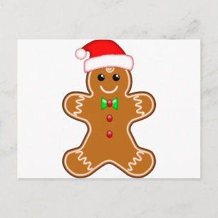 Gingerbrood man met pet briefkaart