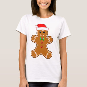 Gingerbrood man met pet t-shirt