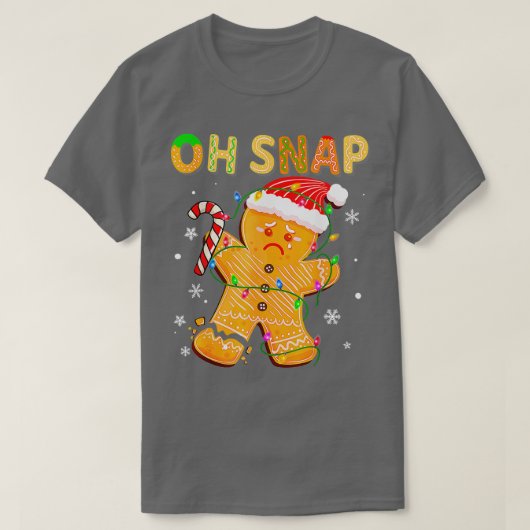 Gingerbrood Man Oh Magnetisch kerstkoekjeskostuum T-shirt (Design voorkant)