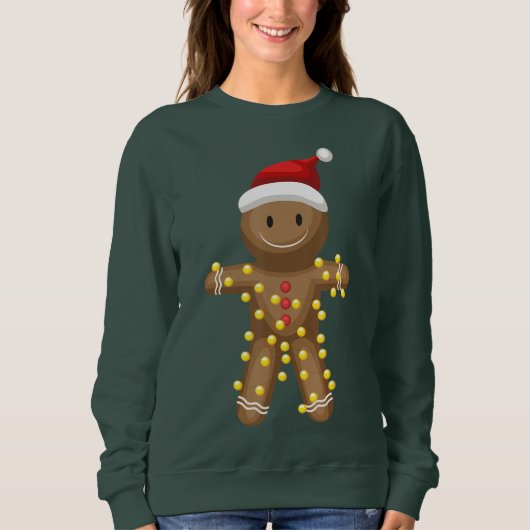 Gingerbrood Man Oh Snap-kerstkoekjeskostuum Trui (Voorkant)