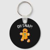 Gingerbrood Man Oh Snap Kerstmis Funny Cookie Bak Sleutelhanger (Voorkant)