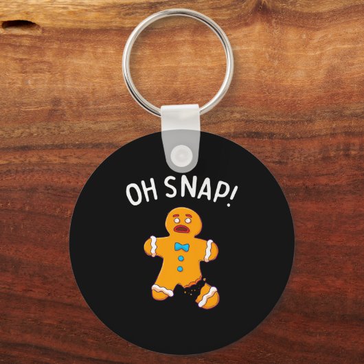 Gingerbrood Man Oh Snap Kerstmis Funny Cookie Bak Sleutelhanger (Voorkant)