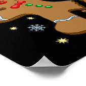 Gingerbrood Man Oh Snap Kerstmis Poster (Hoek)