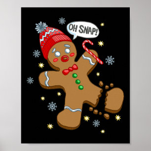 Gingerbrood Man Oh Snap Kerstmis Poster