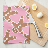 Gingerbrood Man op Roze Theedoek (Quarter Fold)