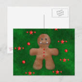 Gingerbrood Man over Groen Briefkaart (Voorkant / Achterkant)