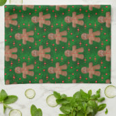 Gingerbrood Man over Groen Theedoek (Gevouwen)