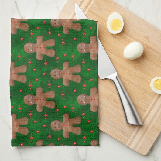 Gingerbrood Man over Groen Theedoek (Quarter Fold)