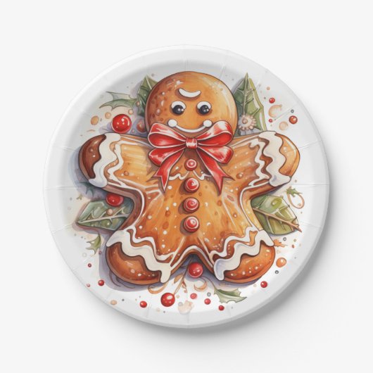 Gingerbrood Man Papieren Bordje (Voorkant)