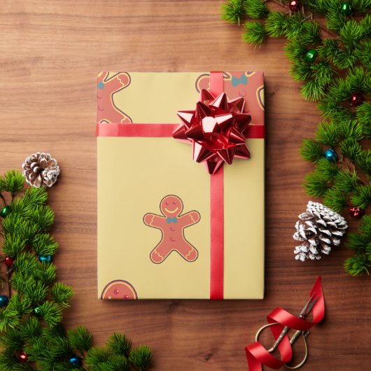 Gingerbrood Man Pattern Cadeaupapier (Feestdagen Geschenken)