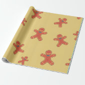 Gingerbrood Man Pattern Cadeaupapier (Uitgerold)