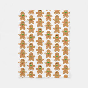Gingerbrood Man Pattern Fleece Deken
