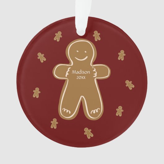Gingerbrood Man Persoonlijke naam Jaar Holiday Ornament (voorkant)