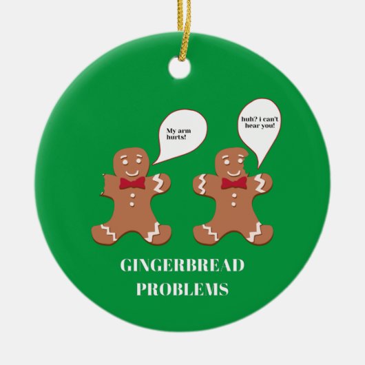 Gingerbrood Man Problemen Funny Kerstornament Keramisch Ornament (Voorkant)