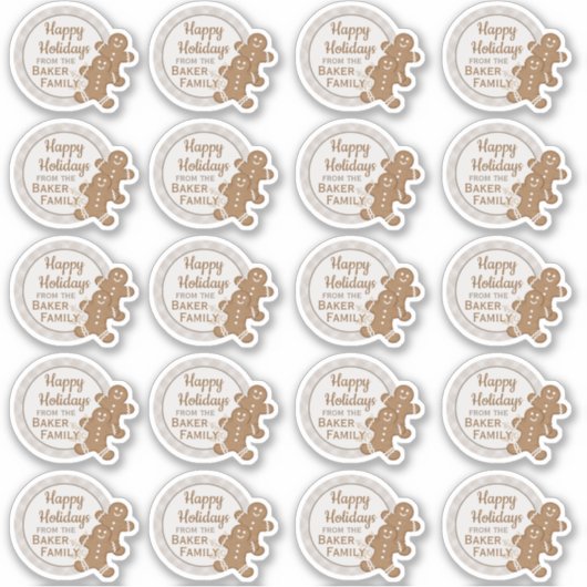 Gingerbrood Man Pset Kerstfeestdag Koekje Sticker (Voorkant)
