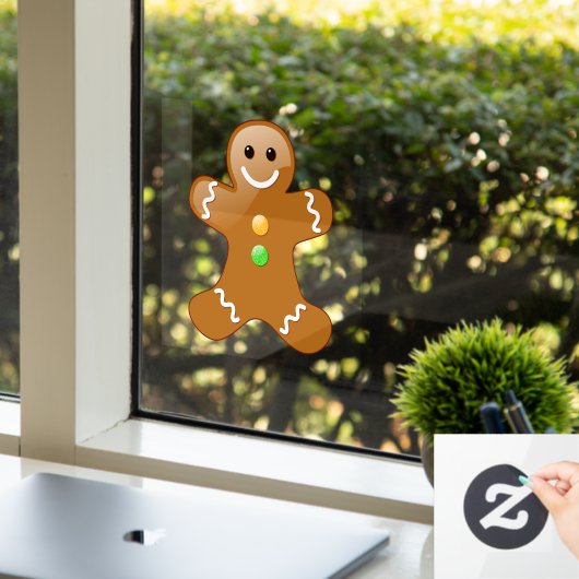 Gingerbrood Man Raamsticker (Kantoor)