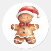 Gingerbrood Man Ronde Sticker (Voorkant)