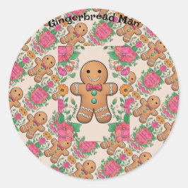 Gingerbrood Man Ronde Sticker