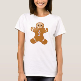 Gingerbrood Man Roze & Licht Blauwe Bewustmakingsk T-shirt